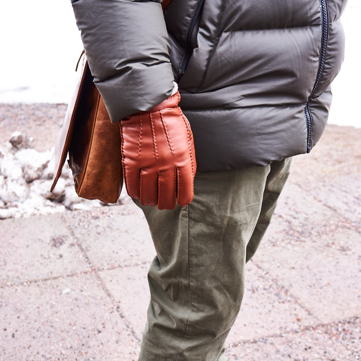 Kosketusnäyttö hanskat, konjakki - Image 3